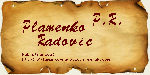 Plamenko Radović vizit kartica